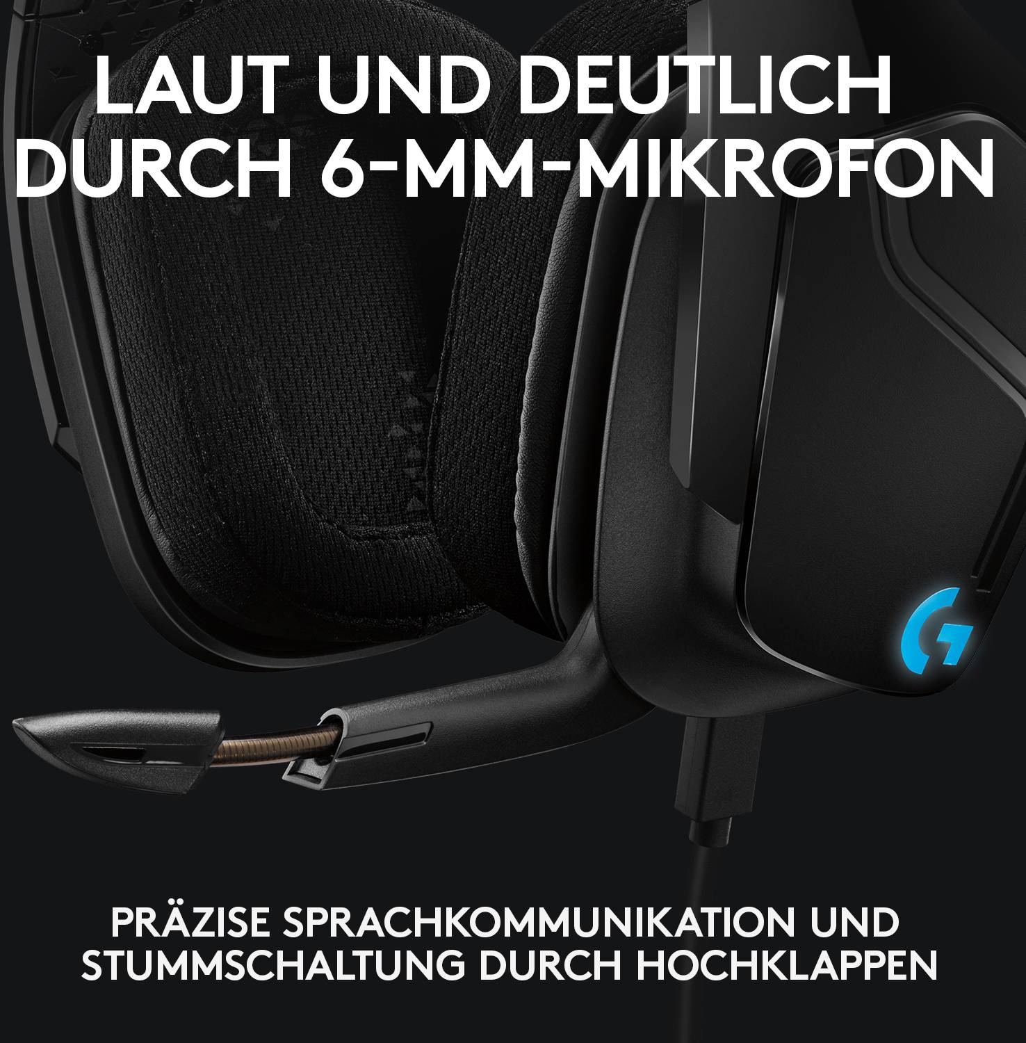 Logitech Gaming G635 Over Ear Headset kabelgebunden 7.1 Surround Schwarz, RGB Lautstärkeregelung, Mikrofon-Stummschaltung, Vibrationsfunktion Gamin