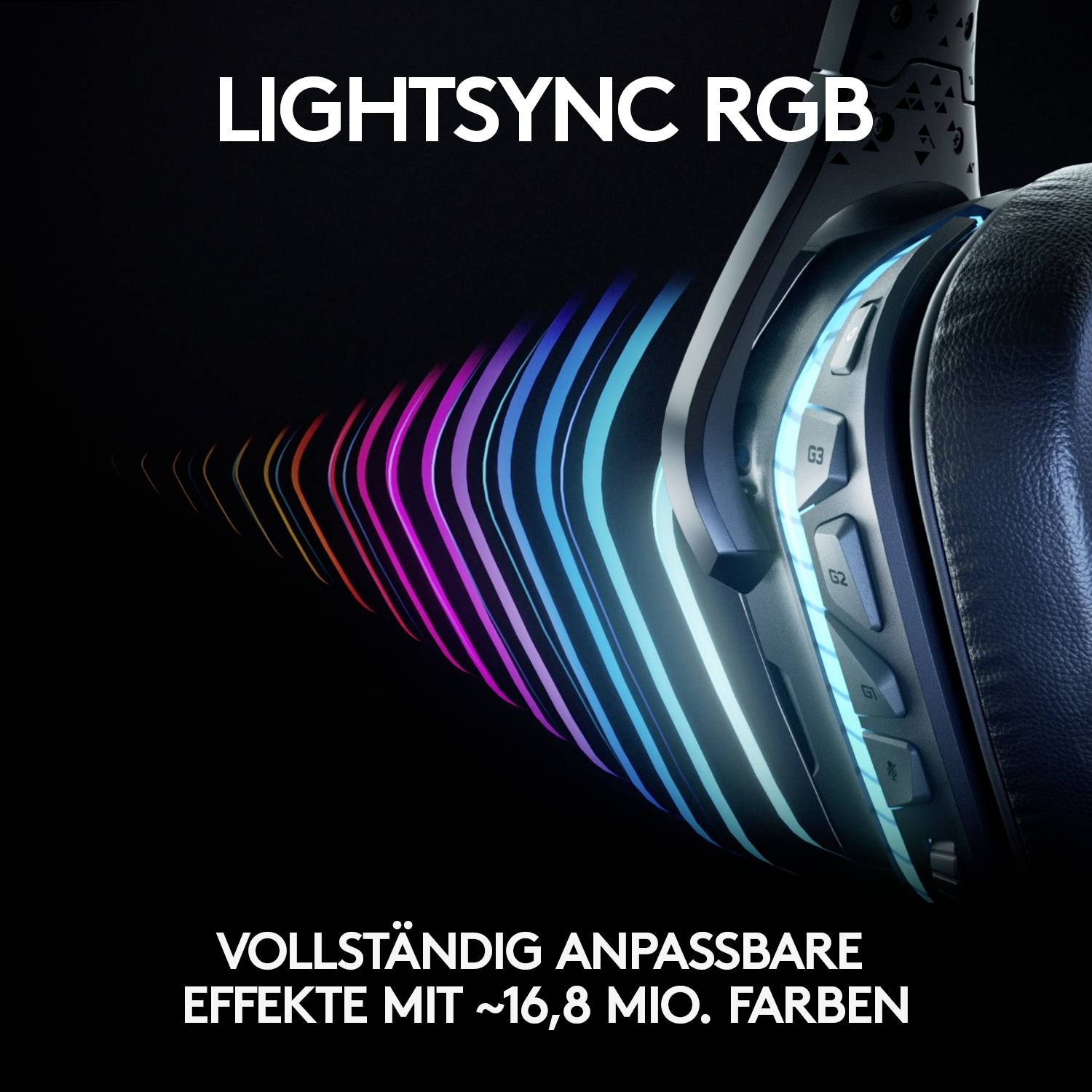 Logitech Gaming G935 Over Ear Headset kabelgebunden 7.1 Surround Schwarz, RGB Mikrofon-Rauschunterdrückung Lautstärkeregelung