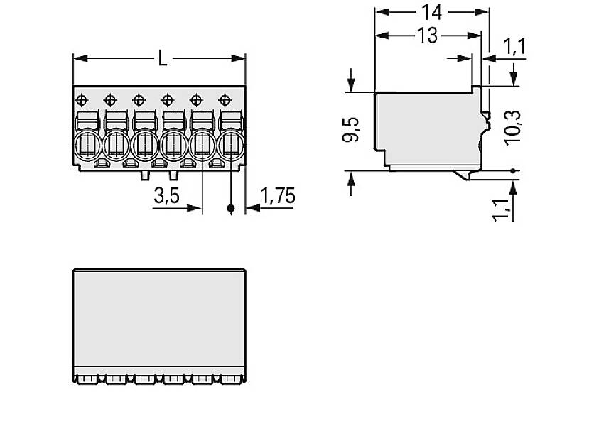WAGO Buchsengehäuse-Kabel Rastermaß: 3.50mm 2091-1127 100St.