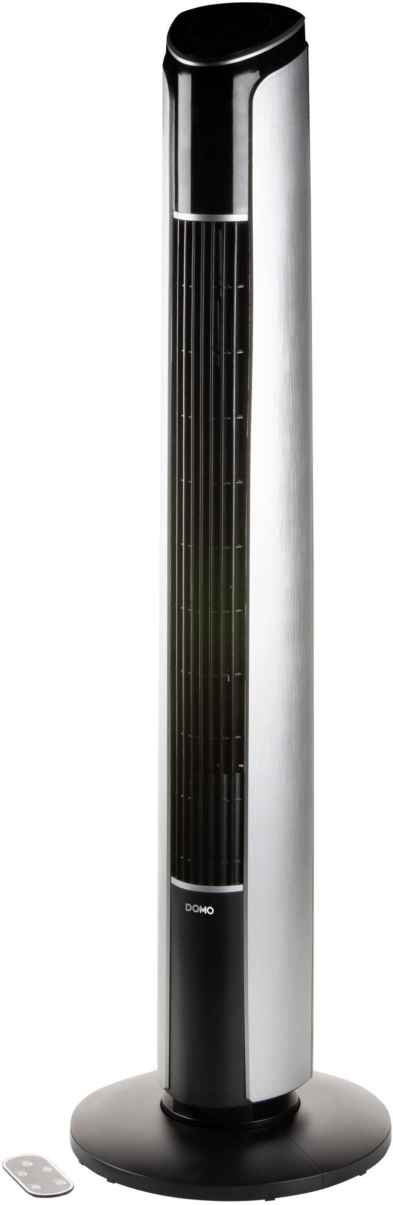 DOMO DO8127 Turmventilator 45 W Schwarz/Silber Oszillierend, mit Fernbedienung, Schwenkbar, Timer