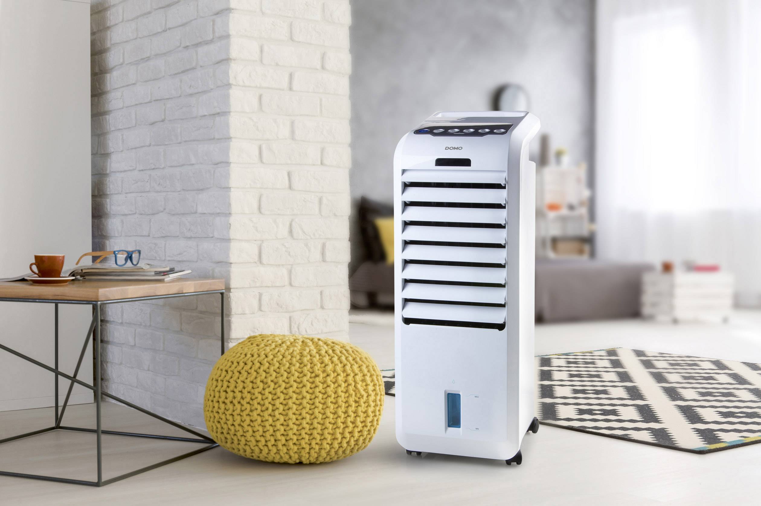 DOMO DO153A Luftkühler 55 W (L x B x H) 28.3 x 25.3 x 71.5 cm Weiß LED-Display, mit Fernbedienung