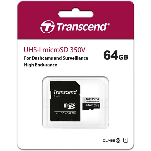 Transcend High Endurance 350V microSDXC-Karte Class 10, UHS-I inkl. SD-Adapter Transcend High Endurance 350V microSDXC-Karte Class 10, UHS-I inkl. SD-Adapter