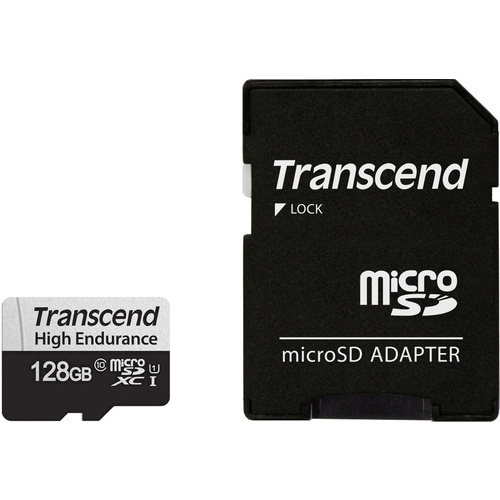 Transcend High Endurance 350V microSDXC-Karte Class 10, UHS-I inkl. SD-Adapter