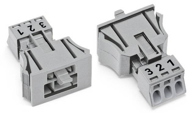 WAGO 890-753/062-000 Netz-Steckverbinder 890 Stecker Gesamtpolzahl: 3 16A Grau 50St.