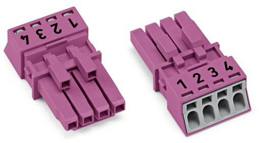WAGO 890-284/081-000 Netz-Steckverbinder 890 Buchse Gesamtpolzahl: 4 16A Pink 50St.