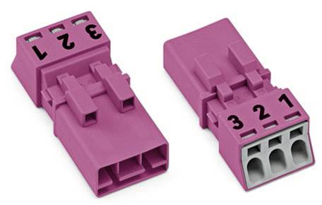 WAGO 890-293/081-000 Netz-Steckverbinder 890 Stecker Gesamtpolzahl: 3 16A Pink 50St.