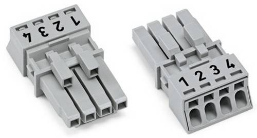 WAGO 890-244/060-000 Netz-Steckverbinder 890 Buchse Gesamtpolzahl: 4 16 A Grau 50 St.