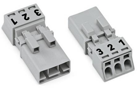 WAGO 890-253/062-000 Netz-Steckverbinder 890 Stecker Gesamtpolzahl: 3 16A Grau 50St.
