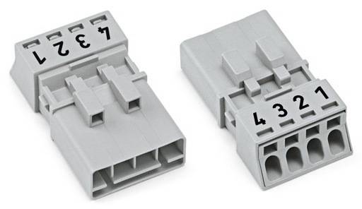 WAGO 890-254/062-000 Netz-Steckverbinder 890 Stecker Gesamtpolzahl: 4 16A Grau 50St.