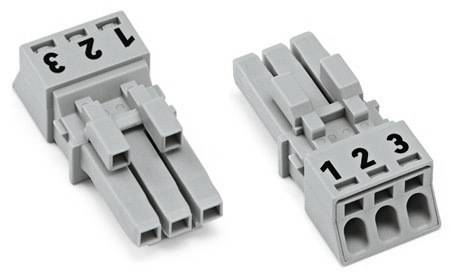 WAGO 890-243/060-000 Netz-Steckverbinder 890 Buchse Gesamtpolzahl: 3 16 A Grau 50 St.