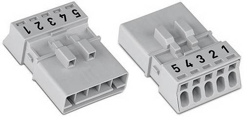 WAGO 890-255/062-000 Netz-Steckverbinder 890 Stecker Gesamtpolzahl: 5 16 A Grau 50 St.