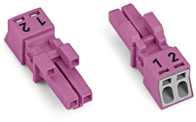 WAGO 890-282/080-000 Netz-Steckverbinder 890 Buchse Gesamtpolzahl: 2 16A Pink 50St.