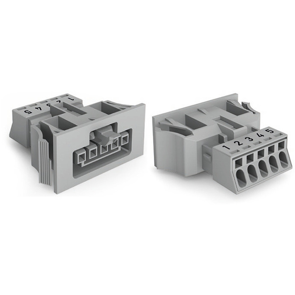 WAGO 890-745 Mains connector 890 Socket Total number of pins: 5 16 A Grey 50 pc(s)