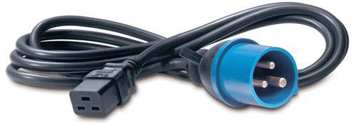 APC Strom Anschlusskabel [1x Kaltgeräte-Buchse C19 - 1x CEE-Stecker 16A 3polig] 2.40m Schwarz