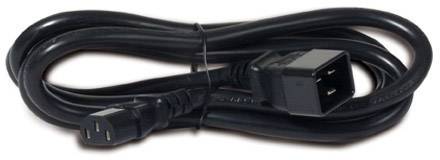 Ein schwarzes Netzkabel mit zwei Steckern, gewickelt und für den Anschluss von Elektrogeräten geeignet.