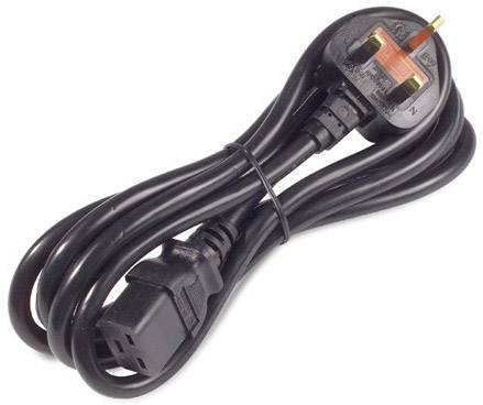 APC Strom Anschlusskabel [1x Kaltgeräte-Buchse C19 - 1x BS 1363A (UK)] 2.44 m Schwarz