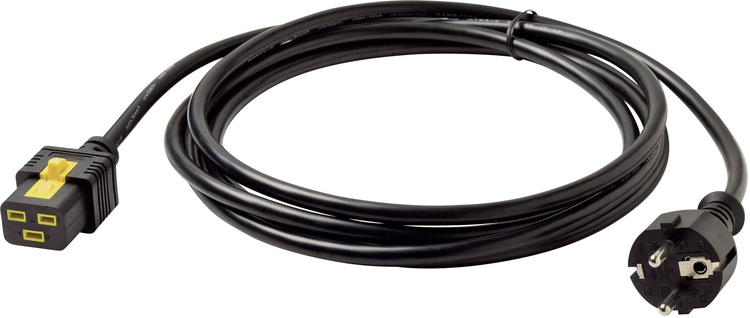 APC Strom Anschlusskabel [1x Kaltgeräte-Buchse C19 - 1x Schutzkontakt-Stecker] 3.00 m Schwarz