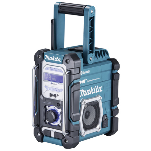 Makita Baustellenradio DAB+ UKW AUX Bluetooth® USB spritzwassergeschützt Türkis Schwarz