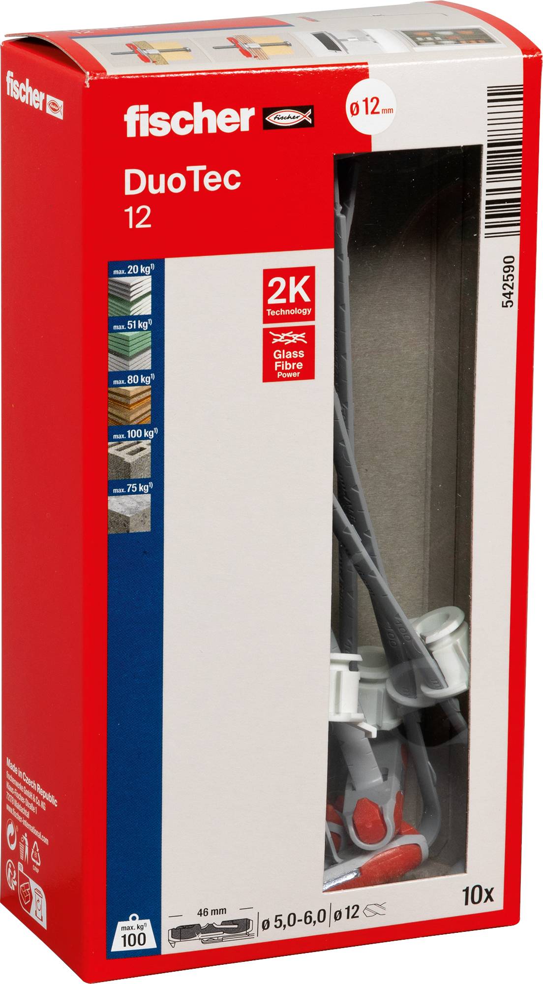 Fischer 542590 DUOTEC 12 LD Hohlraumdübel 10 St.