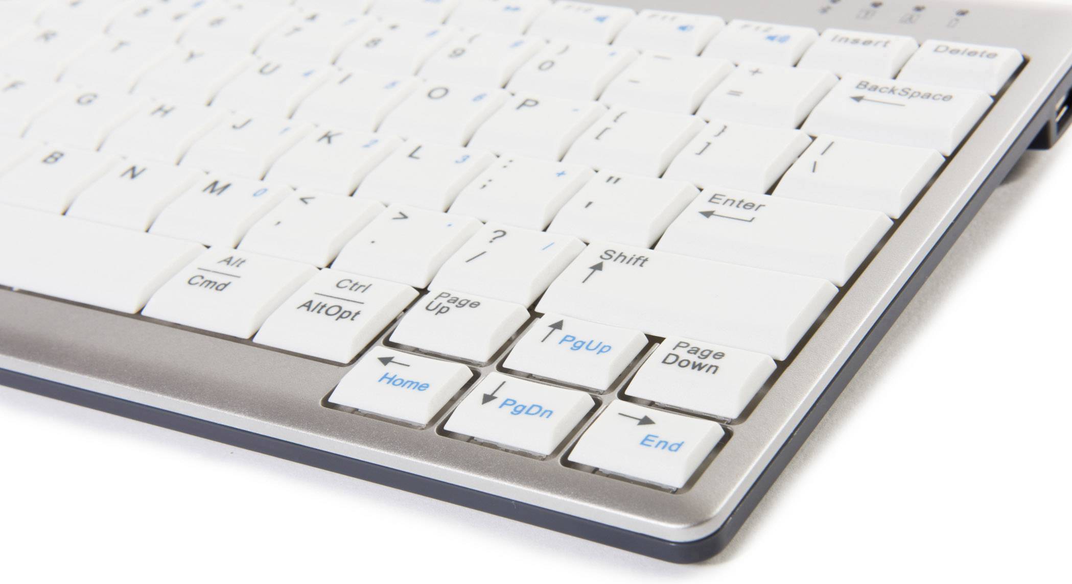 BakkerElkhuizen UltraBoard 950 USB Tastatur Deutsch, QWERTZ Silber, Weiß Multimediatasten, USB-Hub