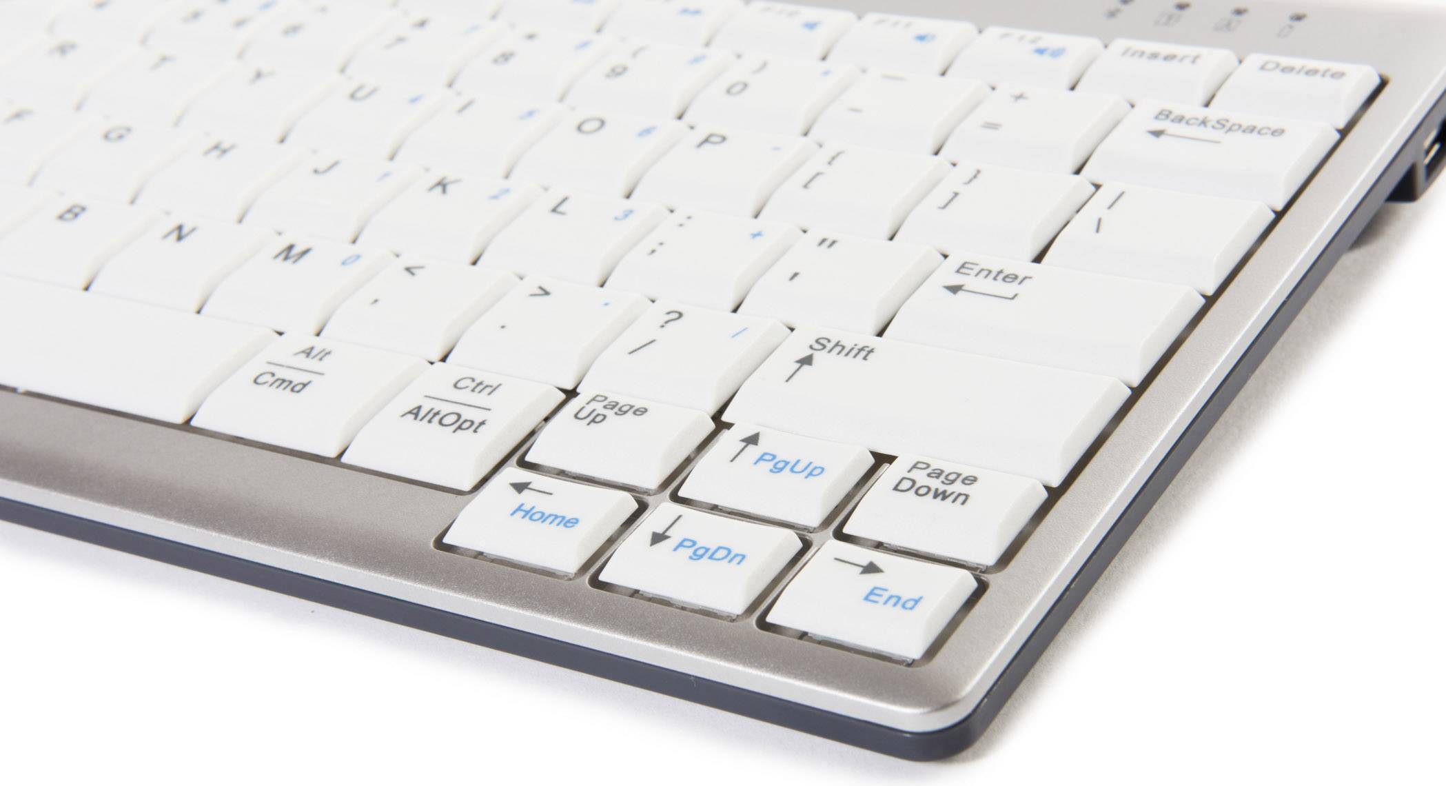 BakkerElkhuizen UltraBoard 950 USB Tastatur UK-Englisch, QWERTY Silber, Weiß USB-Hub, Multimediatasten