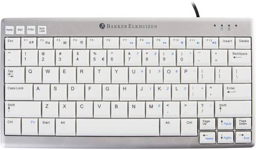 BakkerElkhuizen UltraBoard 950 USB Tastatur US-Englisch, QWERTY Silber, Weiß Multimediatasten, USB-
