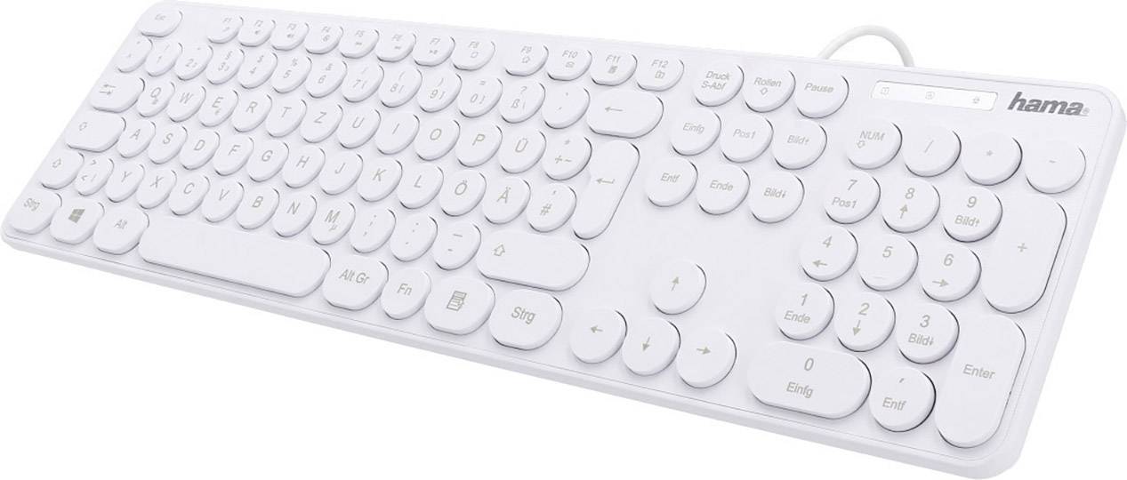 Hama KC-500 USB Tastatur Deutsch, QWERTZ, Windows® Weiß Multimediatasten