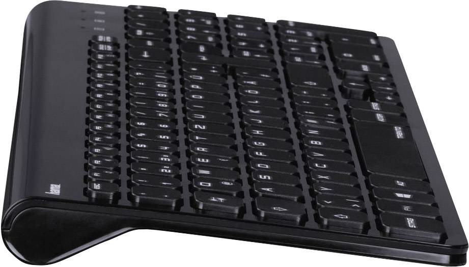 Hama Trento Funk Tastatur, Maus-Set Deutsch, QWERTZ Schwarz