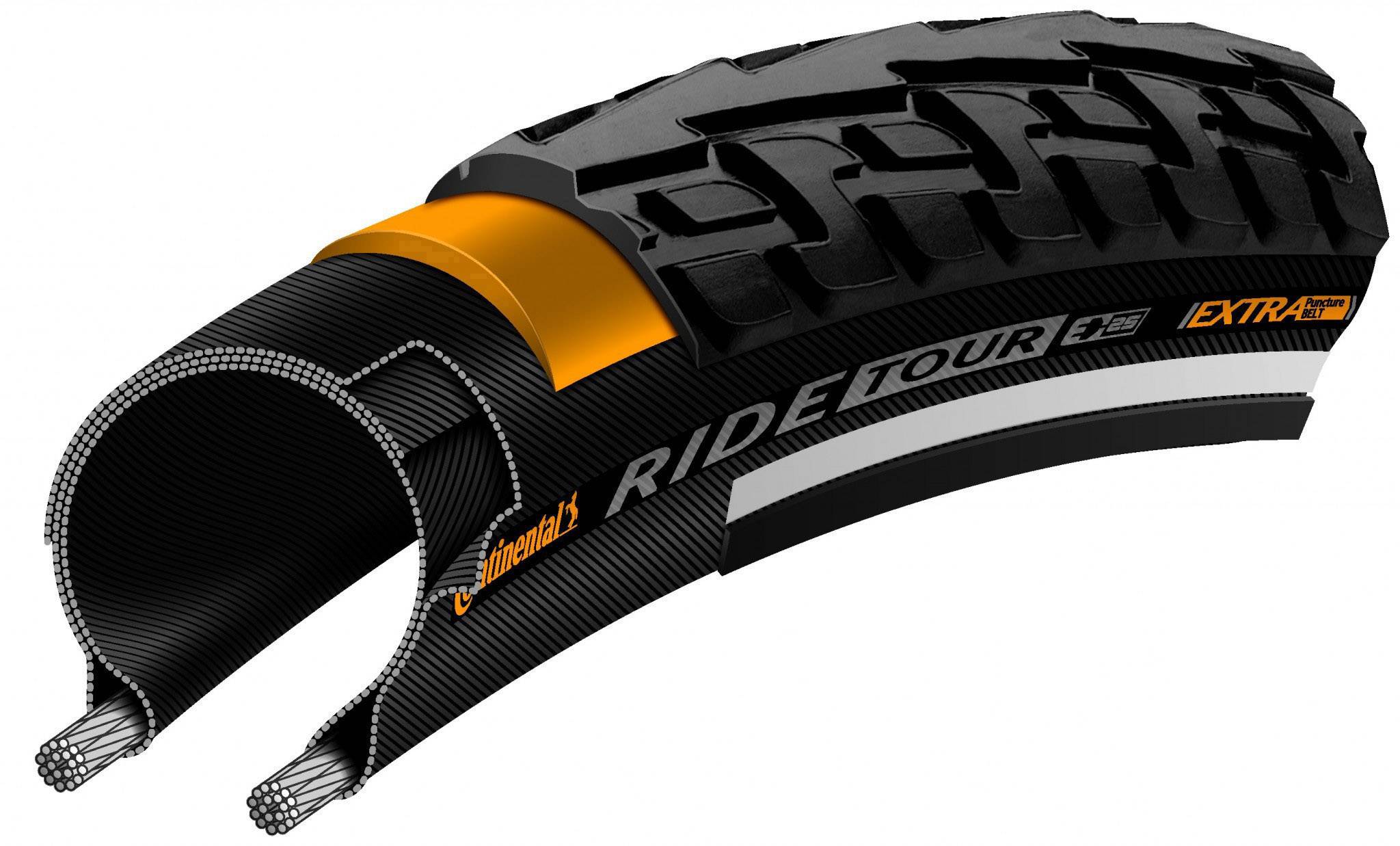 Continental RIDE TOUR 47-559 26" Fahrradreifen 26 x 1.75 Schwarz
