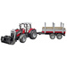 Bruder Landwirtschafts Modell Massey Ferguson Mit Frontlader und Holztransportanhäger Fertigmodell Traktor Modell