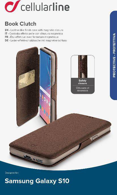 Cellularline BOOK CLUTCH Booklet Samsung Galaxy S10 Braun