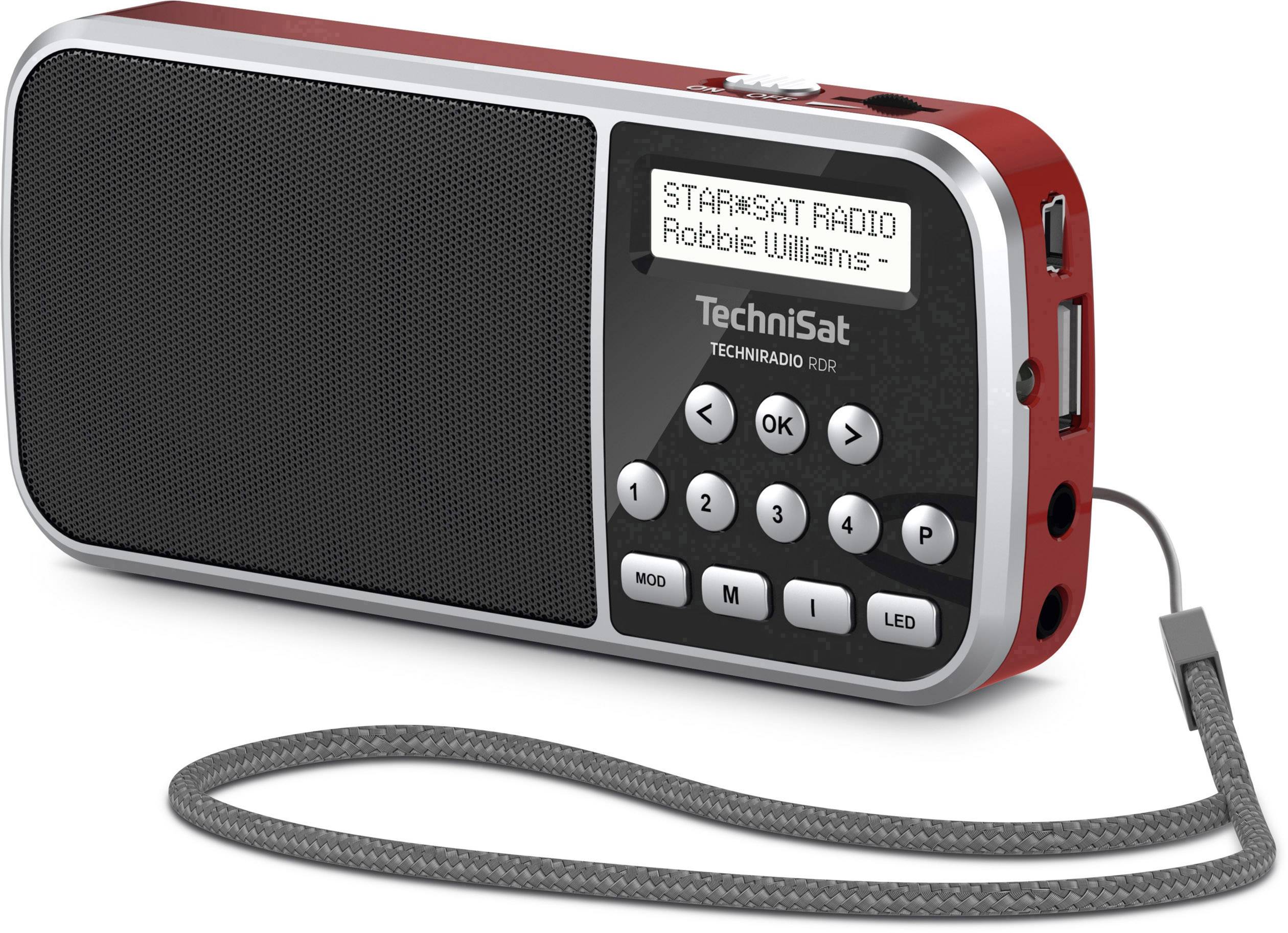 TechniSat Techniradio RDR Taschenradio DAB+, UKW AUX, USB Taschenlampe Schwarz, Rot