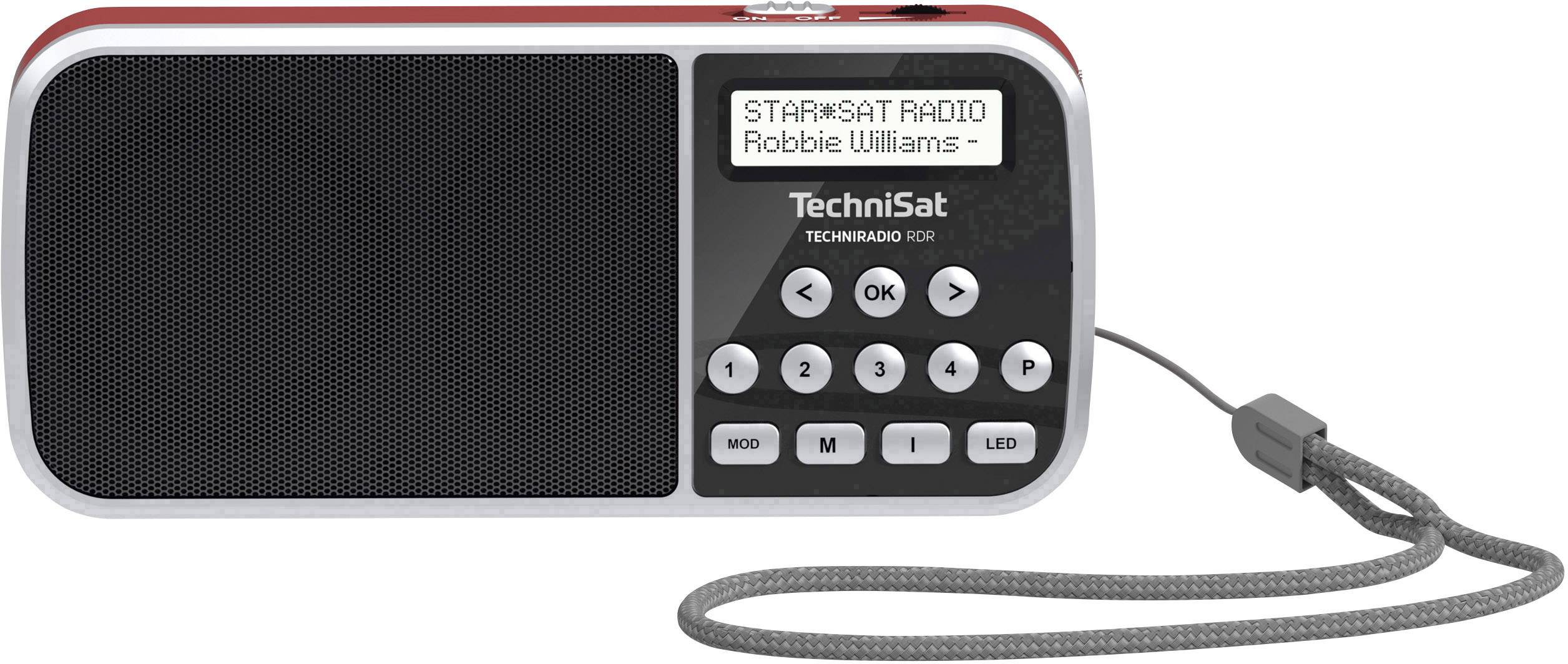 TechniSat Techniradio RDR Taschenradio DAB+, UKW AUX, USB Taschenlampe Schwarz, Rot