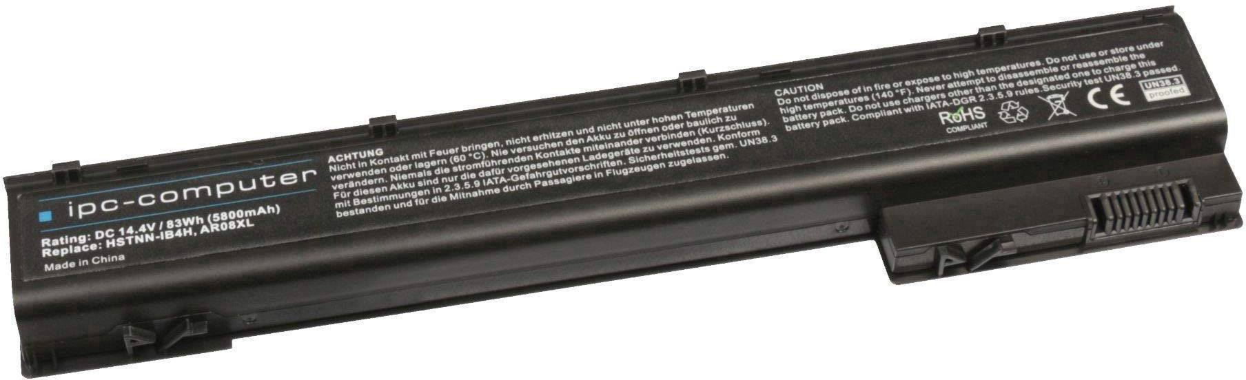 Ipc-computer Notebook-Akku AR08XL Replace 14.4V 5800 mAh HP