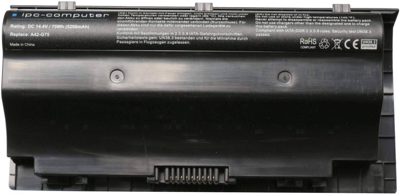 Ipc Computer Notebook Akku A42 G75 75wh Replace 14 4v 5200 Mah Asus Digitalo