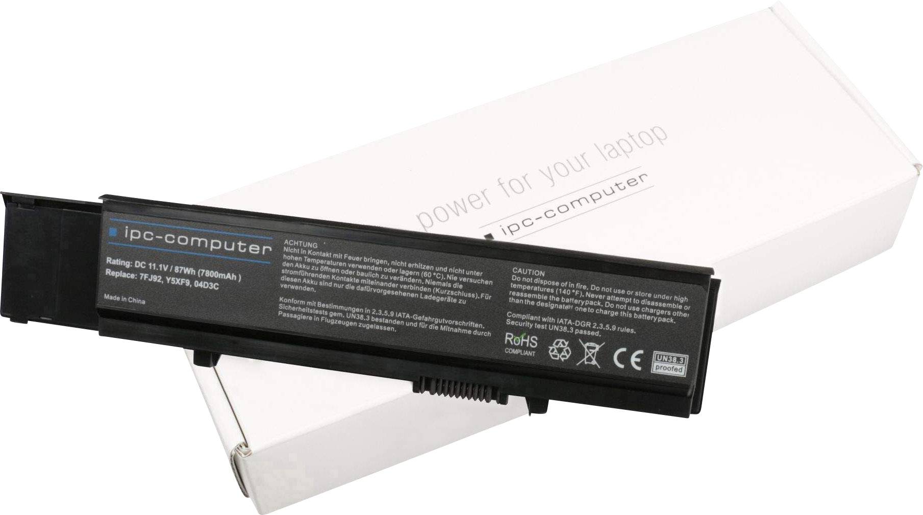 Ipc-computer Notebook-Akku 7FJ92 Replace 11.1V 7800 mAh Dell