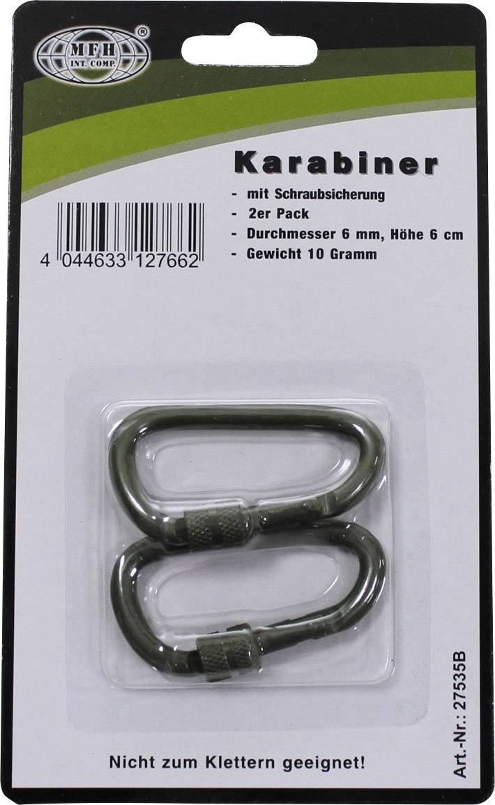 MFH - Military & Adventure 27535B Karabiner D6x60O 6mm x 60mm 2St.
