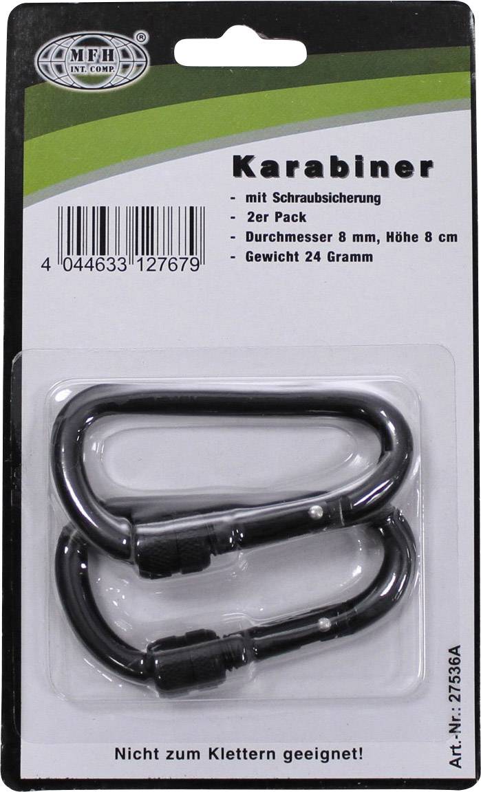 MFH - Military & Adventure 27536A Karabiner D8x80S 8mm x 80mm 2St.