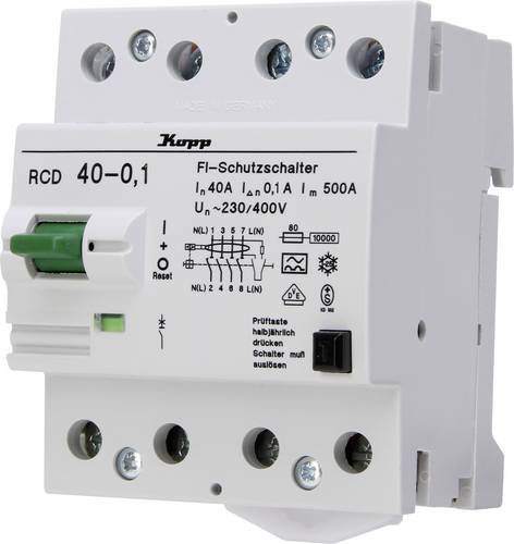 754041016 Fehlerstrom-Schutzschalter A 40A 0.1A 230 V, 400V