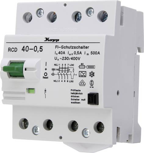 754045010 Fehlerstrom-Schutzschalter A 40A 0.5A 230 V, 400V