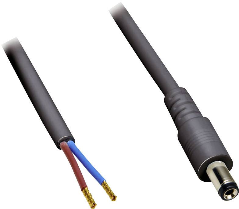 BKL Electronic 075176 Niedervolt-Anschlusskabel Niedervolt-Stecker - offene Kabelenden 5.50mm 2.10mm 1.00m 1St.