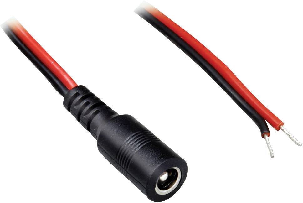 BKL Electronic 075116 Niedervolt-Anschlusskabel Niedervolt-Buchse - offene Kabelenden 2.10mm 30.00cm 1St.