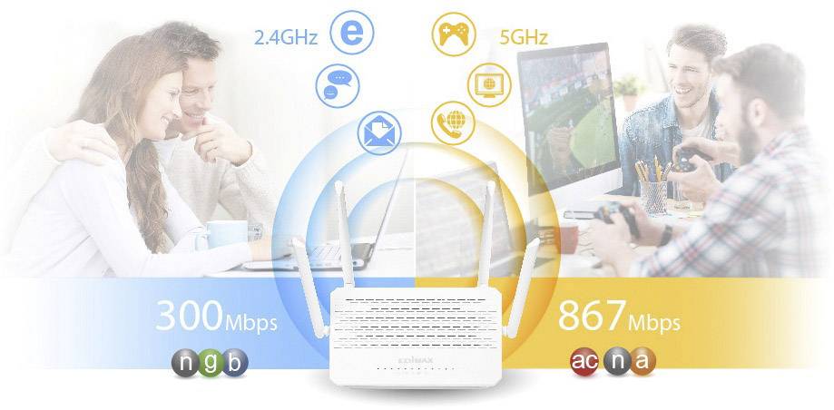 EDIMAX BR-6478AC V3 WLAN Router 2.4 GHz, 5 GHz 1200 MBit/s