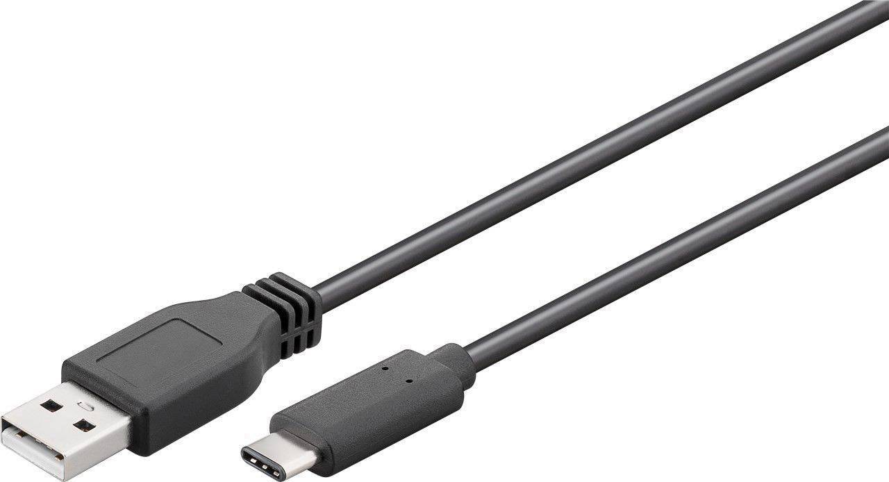 Goobay USB-Kabel 1.00 m Schwarz beidseitig verwendbarer Stecker 55466
