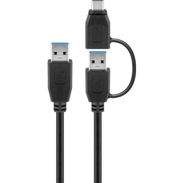 Goobay USB 3.0 Anschlusskabel [1x USB 3.0 Stecker A - 1x USB-C™ Stecker, USB 3.0 Stecker A] 0.5 m S