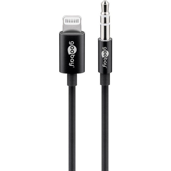 Goobay USB 2.0 Anschlusskabel [1x Apple Lightning-Stecker - 1x Klinkenbuchse 3.5 mm] 1.00 m Schwarz