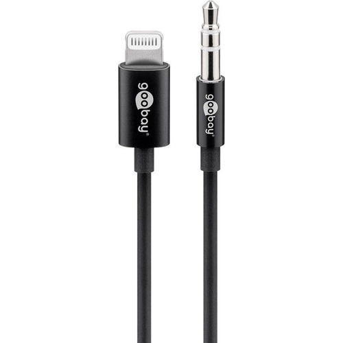 Goobay USB 2.0 Anschlusskabel [1x Apple Lightning-Stecker - 1x Klinkenbuchse 3.5 mm] 1.00m Schwarz