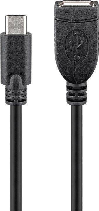 Goobay USB 2.0 Verlängerungskabel [1x USB-C® Stecker - 1x USB 2.0 Buchse A] 20.00 cm
