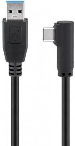 Goobay USB-C™ auf USB A 3.0 Kabel 90°, schwarz USB 3.0-Stecker (Typ A) > USB-C™-Stecker 1 m