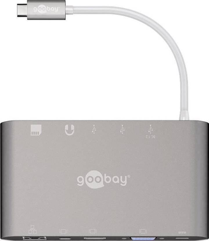 Goobay USB 3.2 Gen 1 (USB 3.0) Adapter [1x USB-C® Stecker - 1x USB 3.2 Gen 1 Buchse A (USB 3.0), USB 3.2 Gen 1 Buchse A (USB 3.0), USB 3.2 Gen